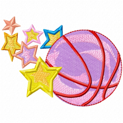 Basketball Embroidery Design 6
